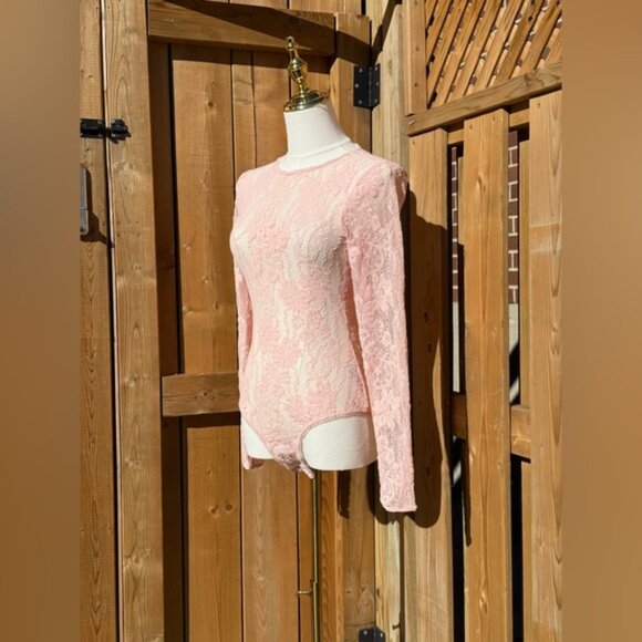 🆕 ZIMMERMANN 🧿 NWT Lace Long Sleeve Bodysuit, Blush - Sz 0 US 4 - Picture 4 of 15
